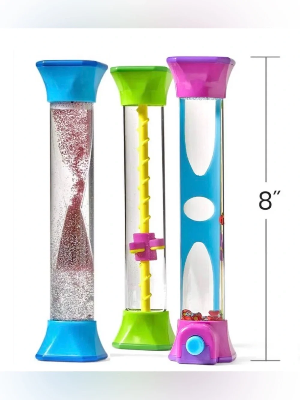 3 hand2mind Sensory Tubes,Travel, Quiet Fidgets, Calm, Anxiety Relief, Classroom